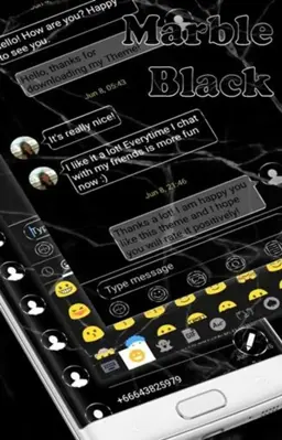 SMS Messages MarbleBlack Theme android App screenshot 1