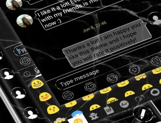 SMS Messages MarbleBlack Theme android App screenshot 2