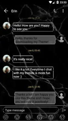 SMS Messages MarbleBlack Theme android App screenshot 5